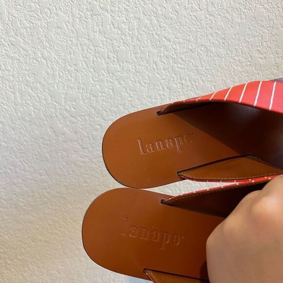 Lanapo Malta N6 Sandal Criss Cross Strap Canvas Leather Women’s 39 | US 8 - Picture 9 of 10